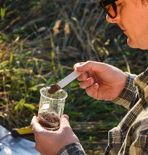 dude testing soil